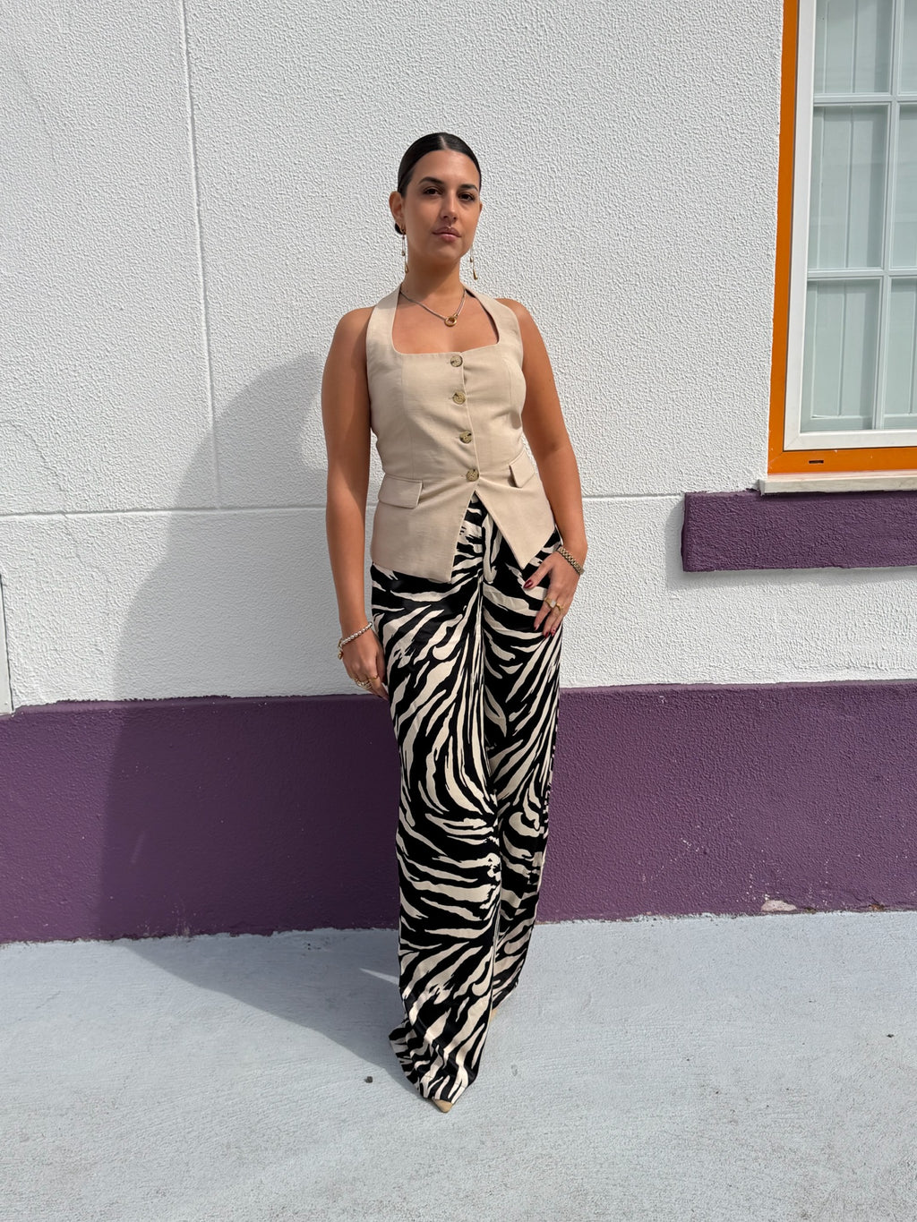 Calça padrão zebra
