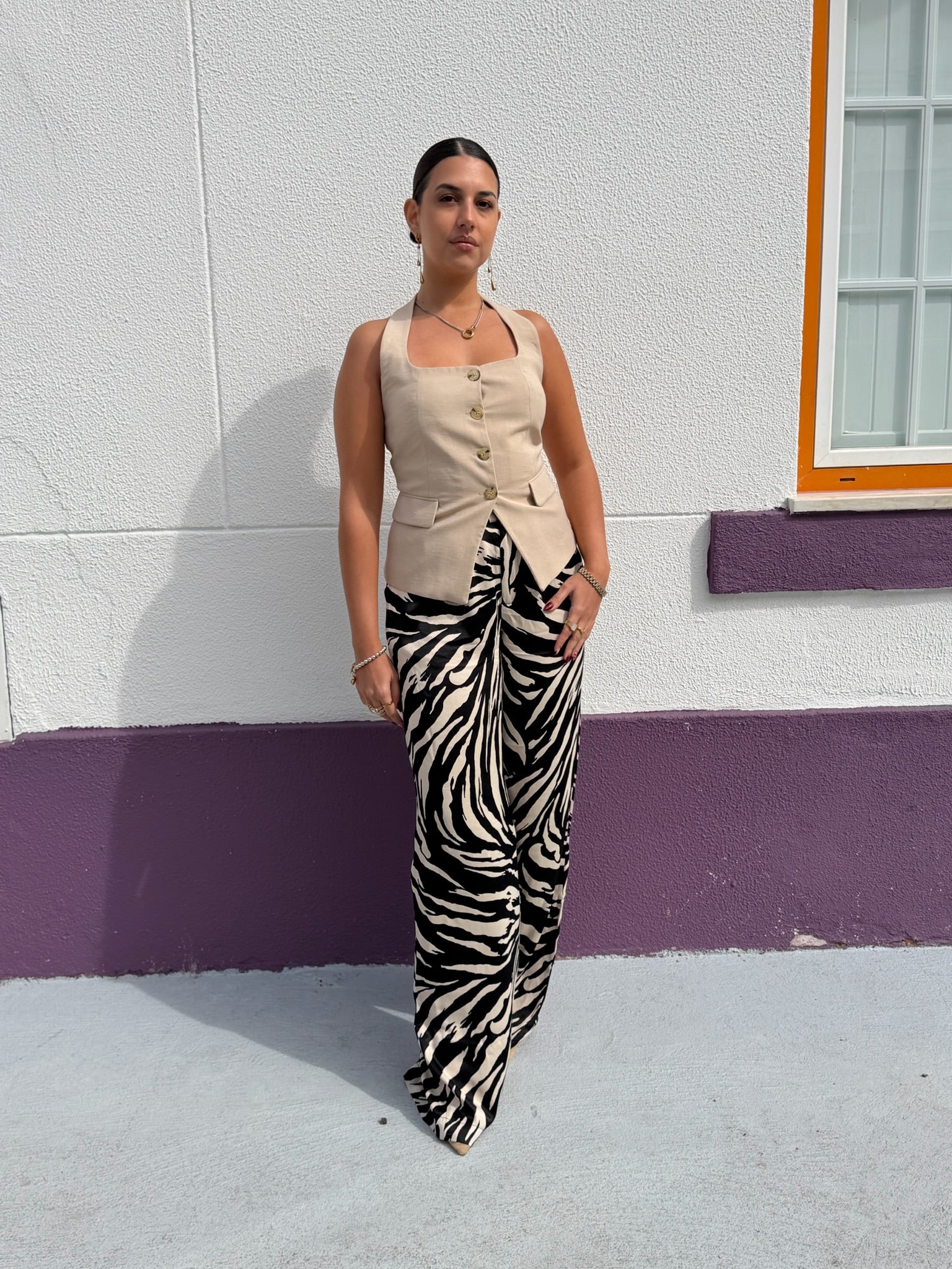 Calça padrão zebra