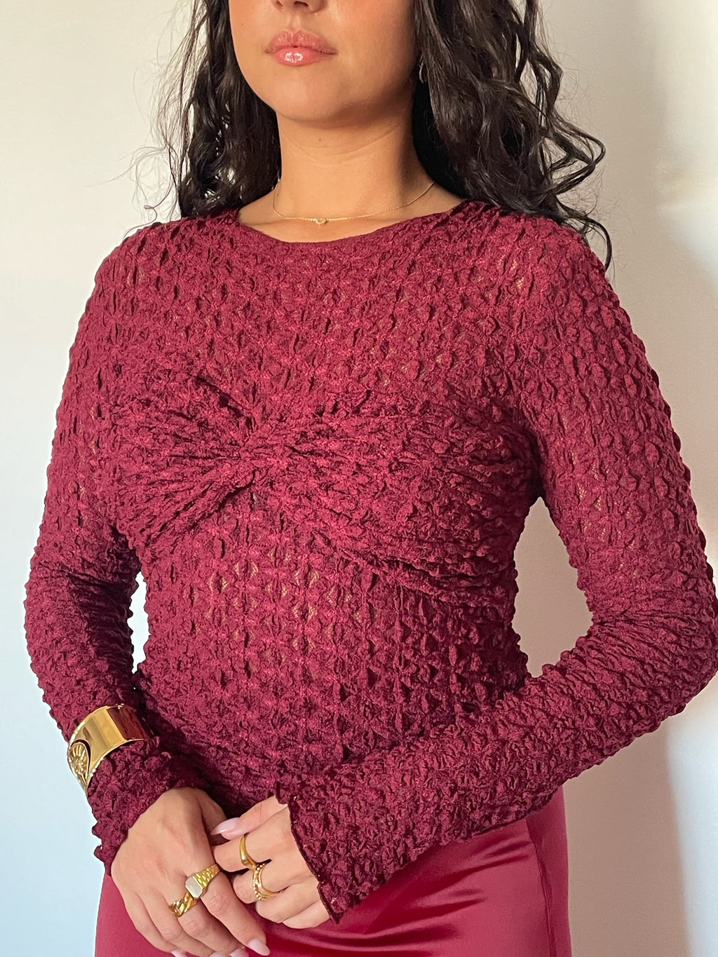 Blusa renda pormenor peito