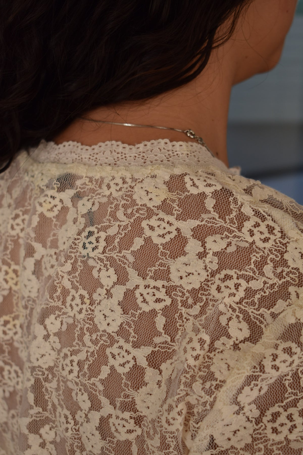 Camisa renda com botões