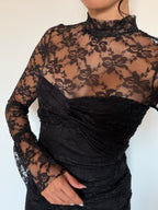 Vestido renda preto