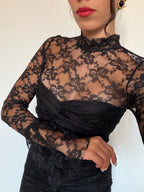 Vestido renda preto