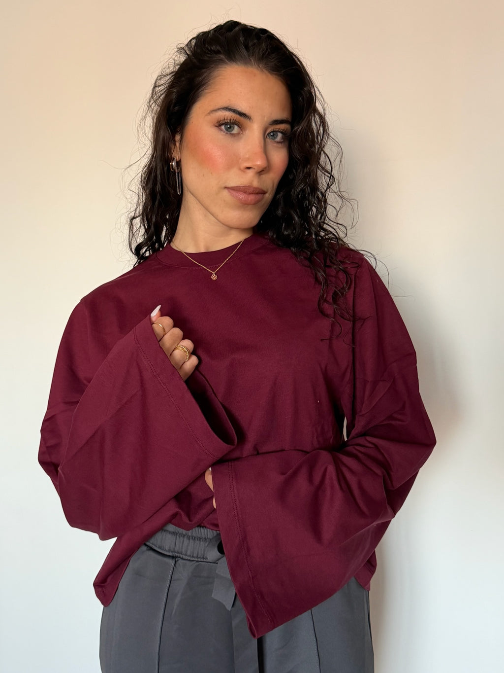 Blusa básica mangas largas
