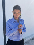 Camisa riscas azuis