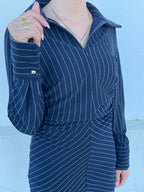 Vestido riscas azul