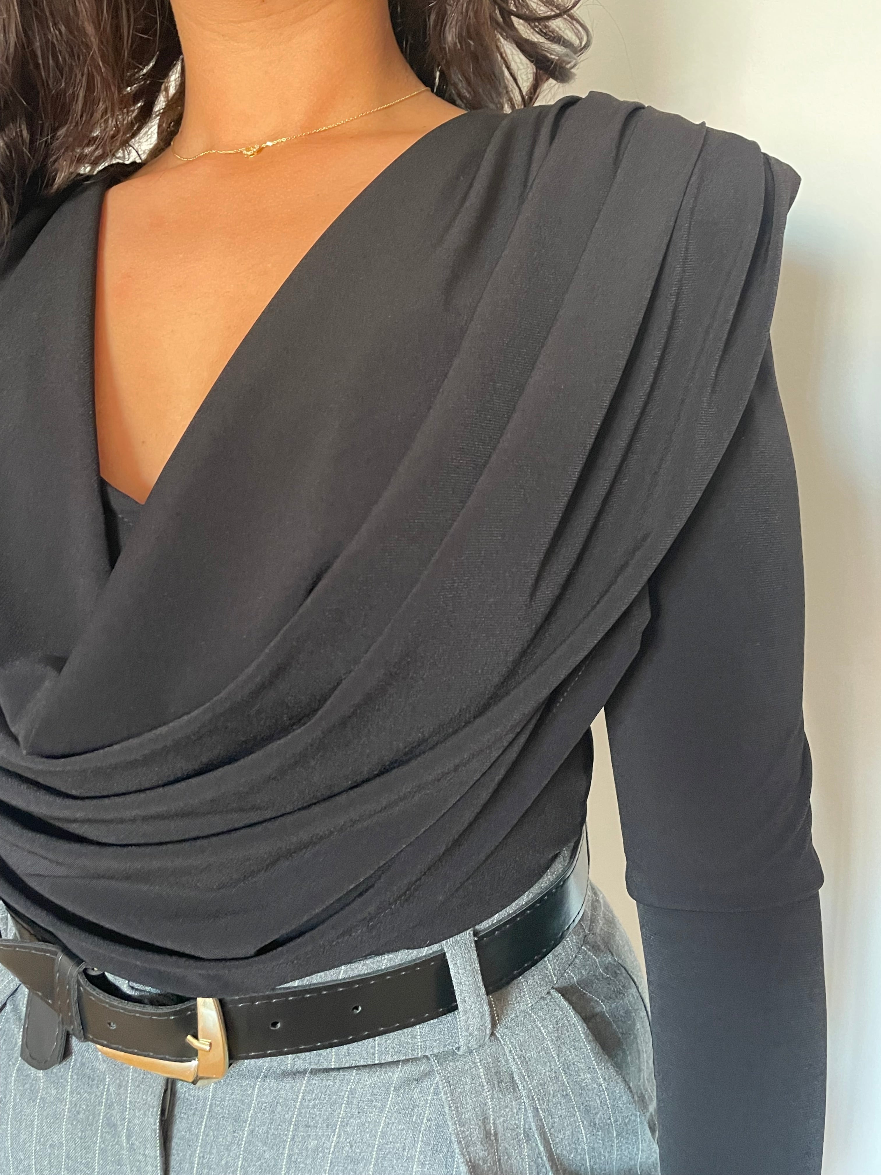 Blusa decote drapeado