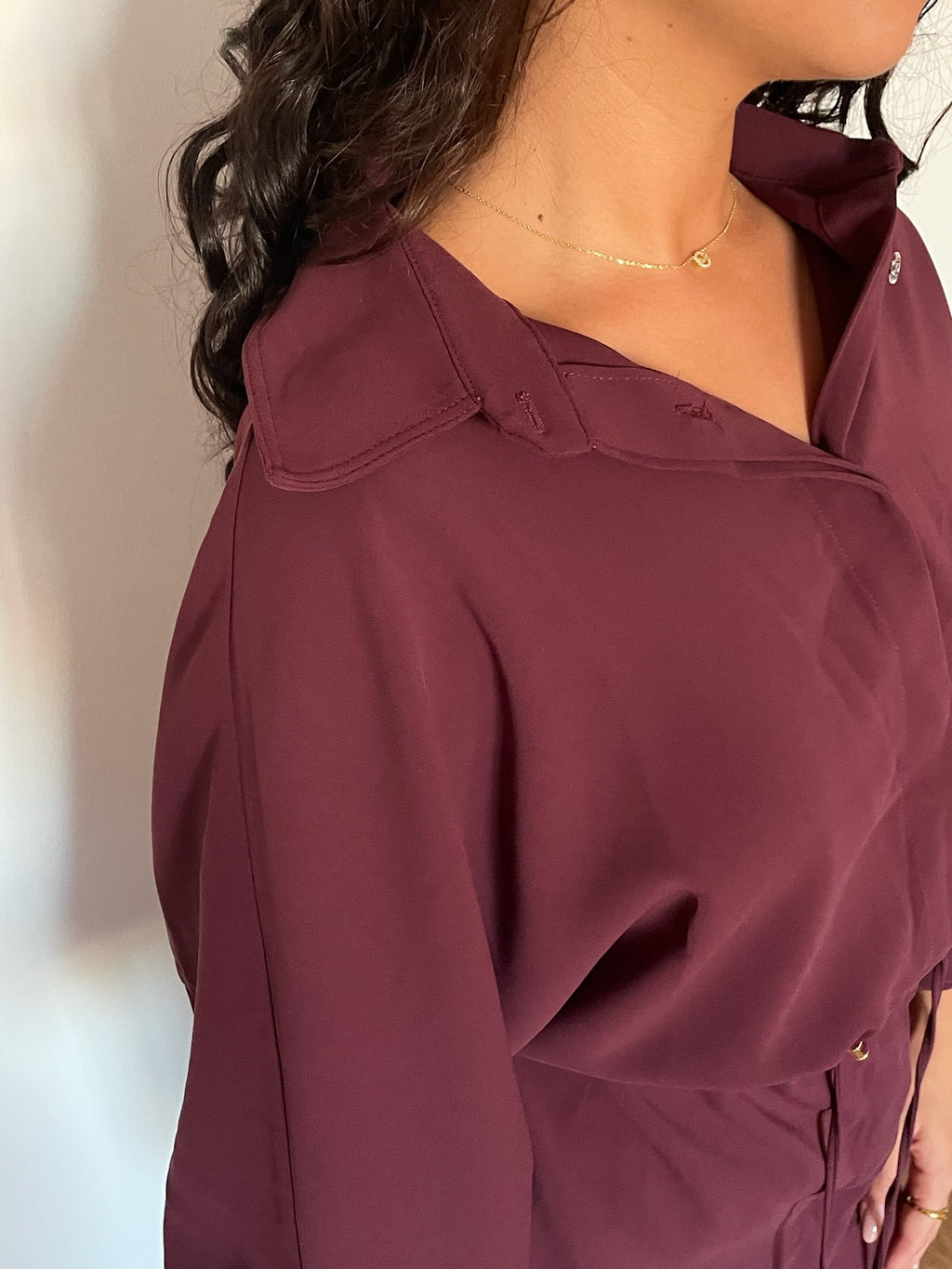 Conjunto bordô pantalona e túnica