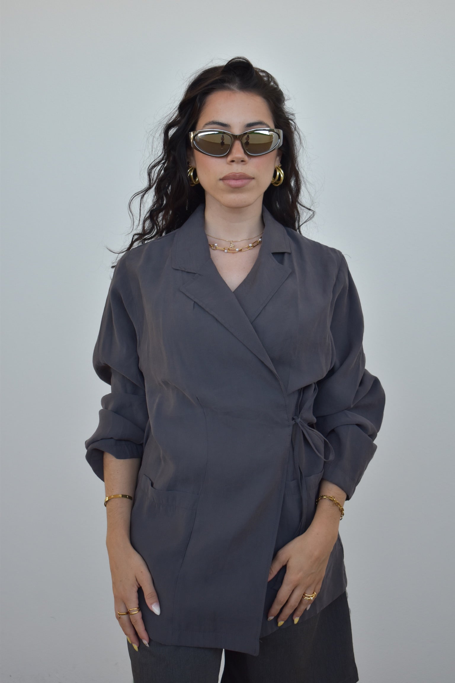 Blazer fino cinza
