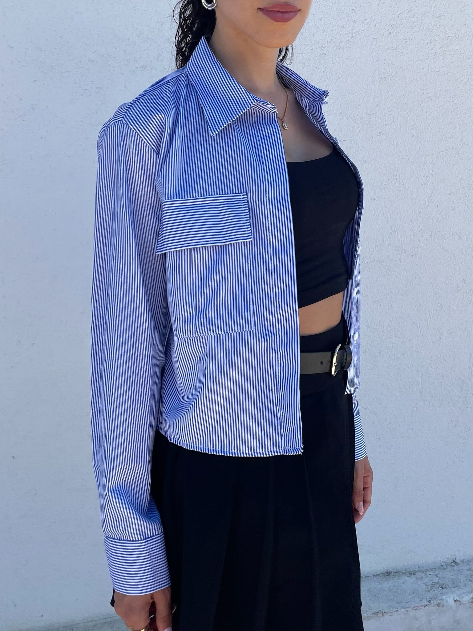 Camisa riscas azuis