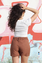 Tshirt canelada cinza e branco