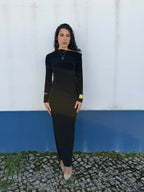 Vestido preto faixa cintura