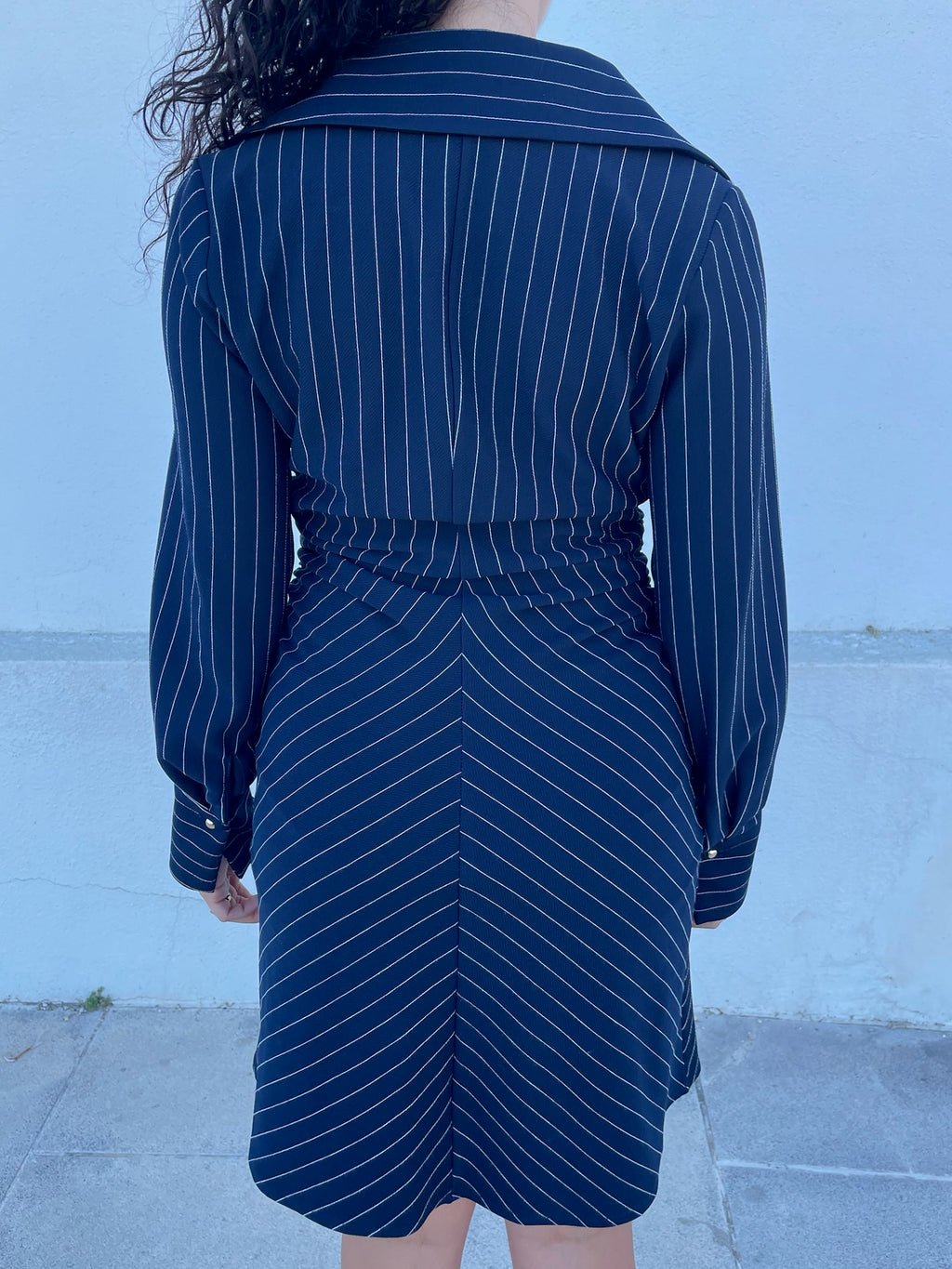 Vestido riscas azul