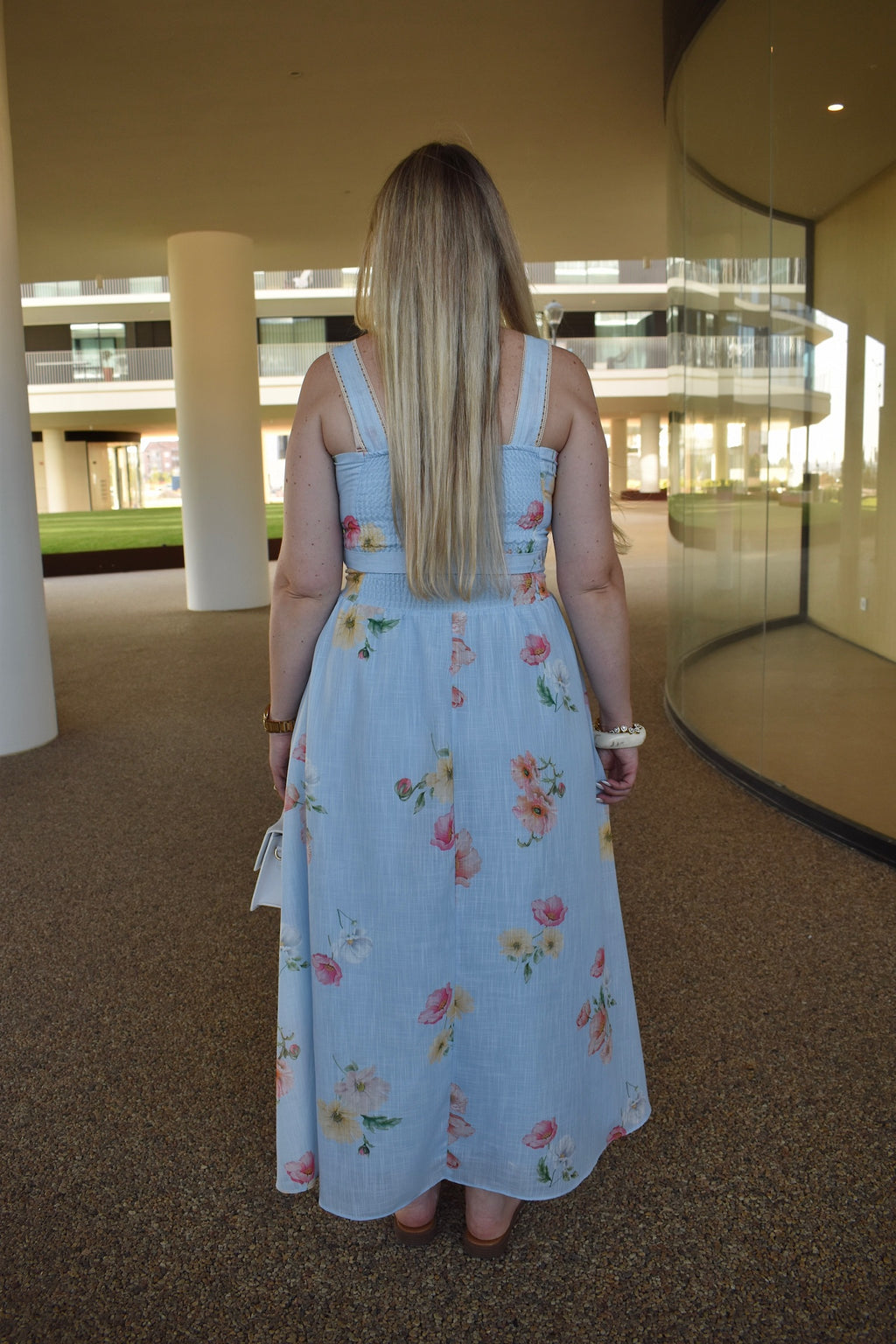 Vestido azul floral