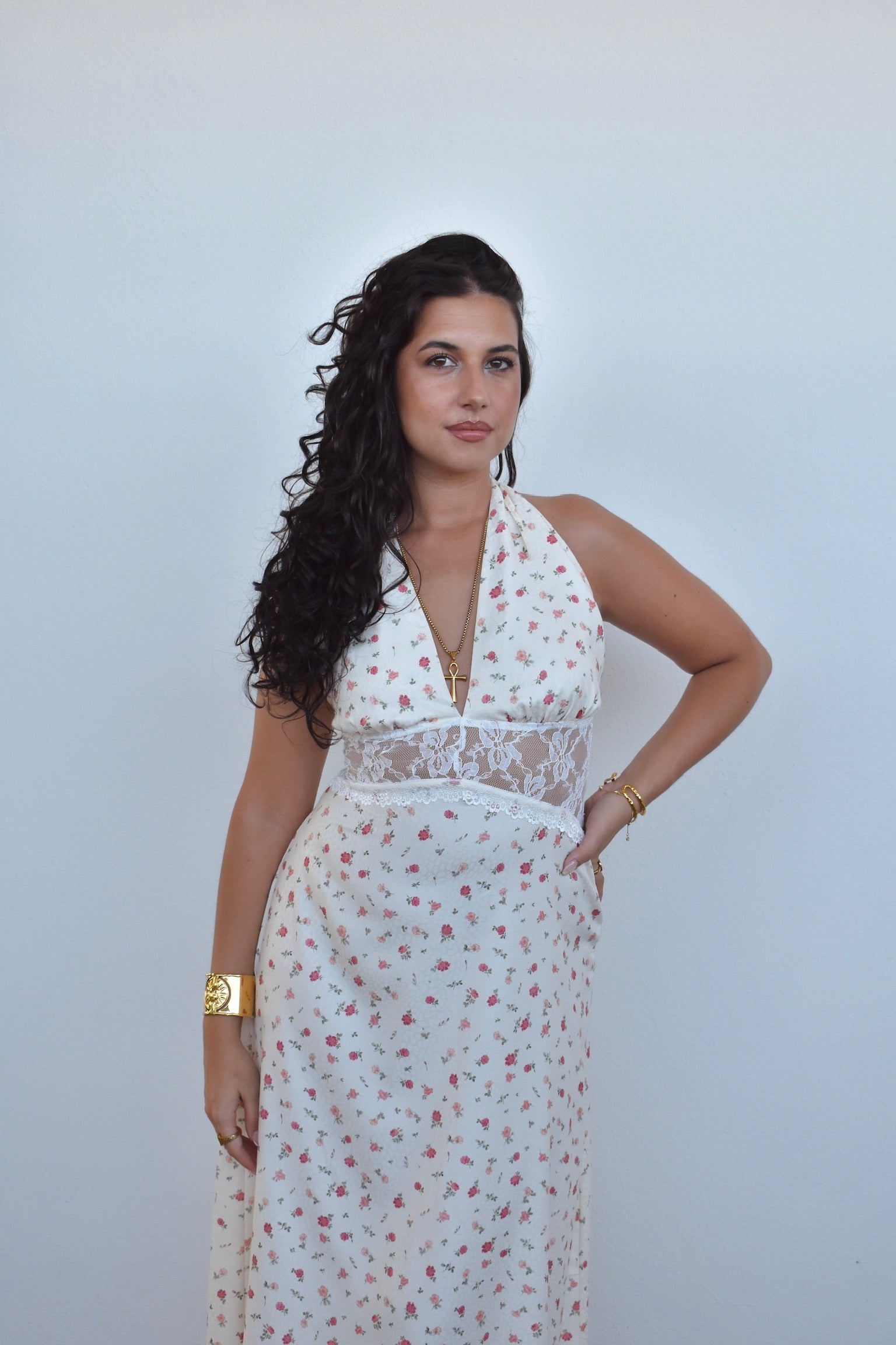 Vestido amarelo flores