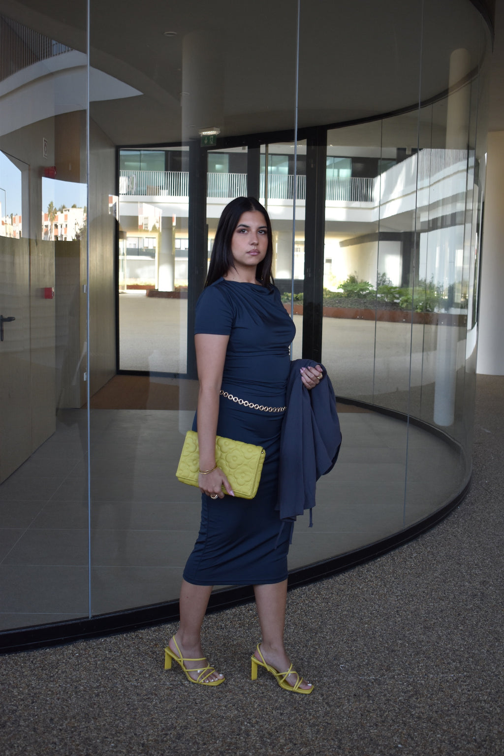 Vestido licra cinza