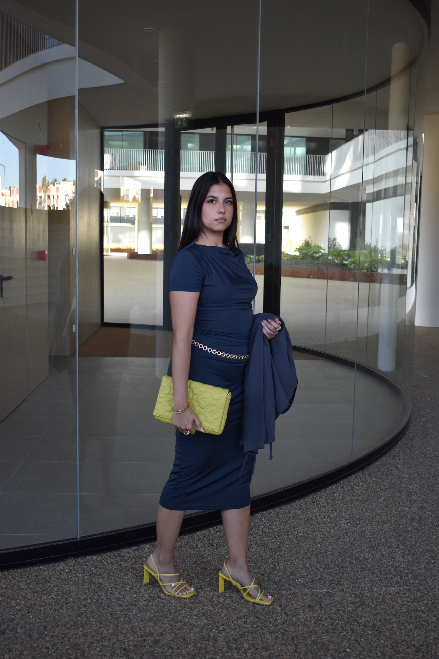 Vestido licra cinza