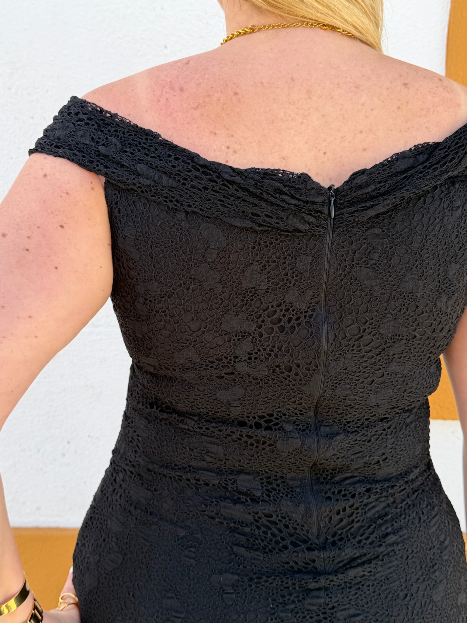 Vestido renda preto alças