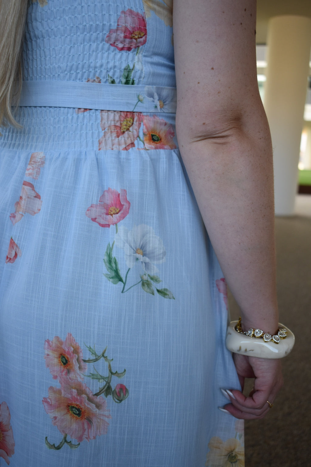 Vestido azul floral
