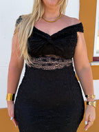 Vestido renda preto alças