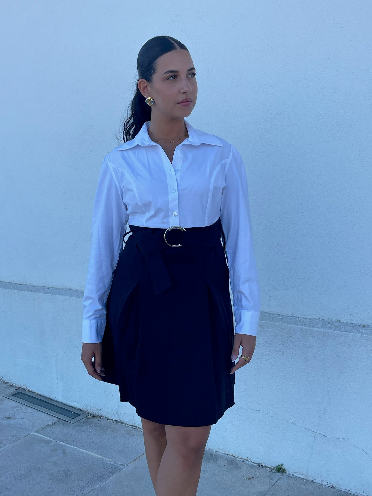 Vestido preto e branco
