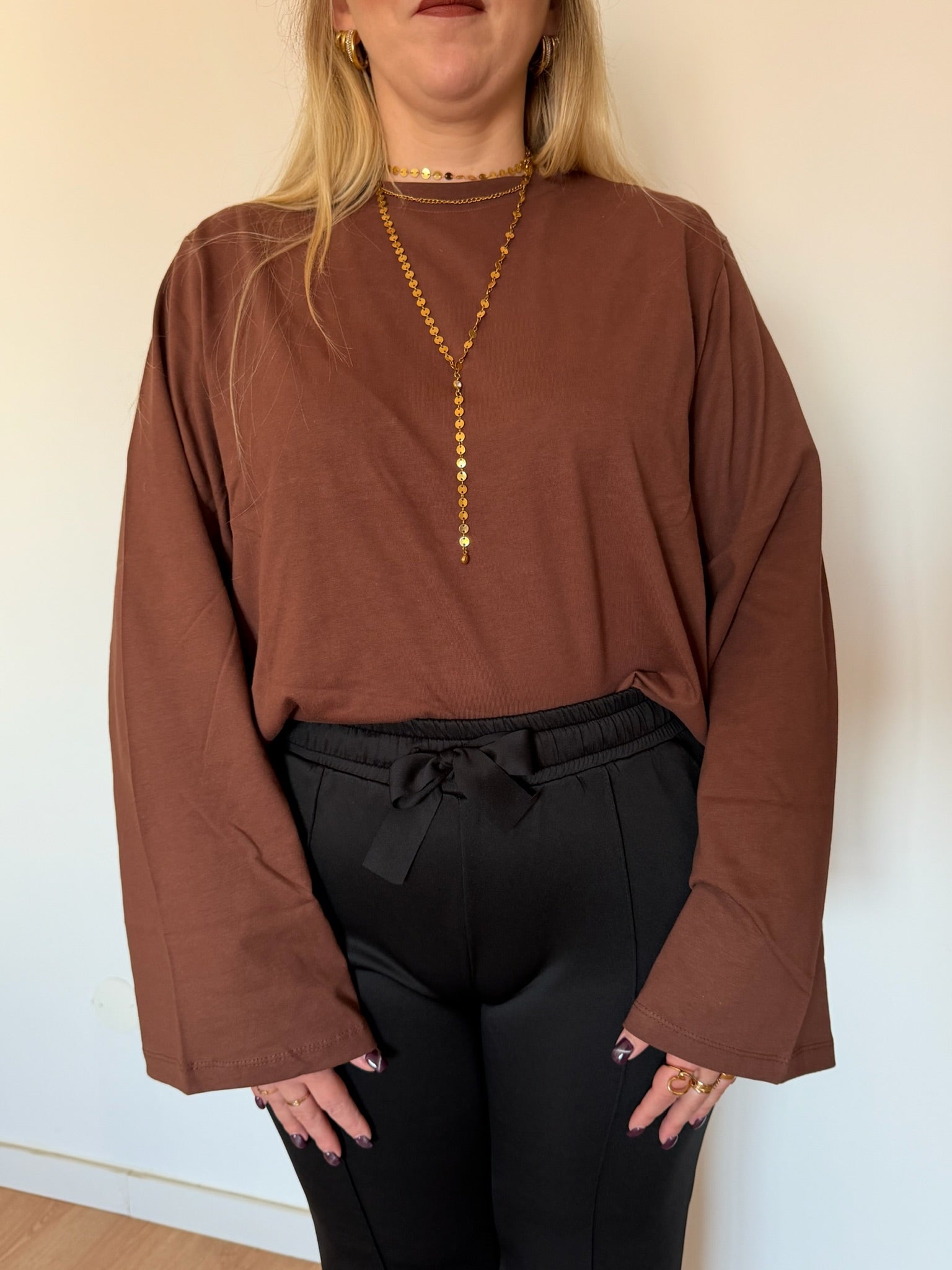 Blusa básica mangas largas
