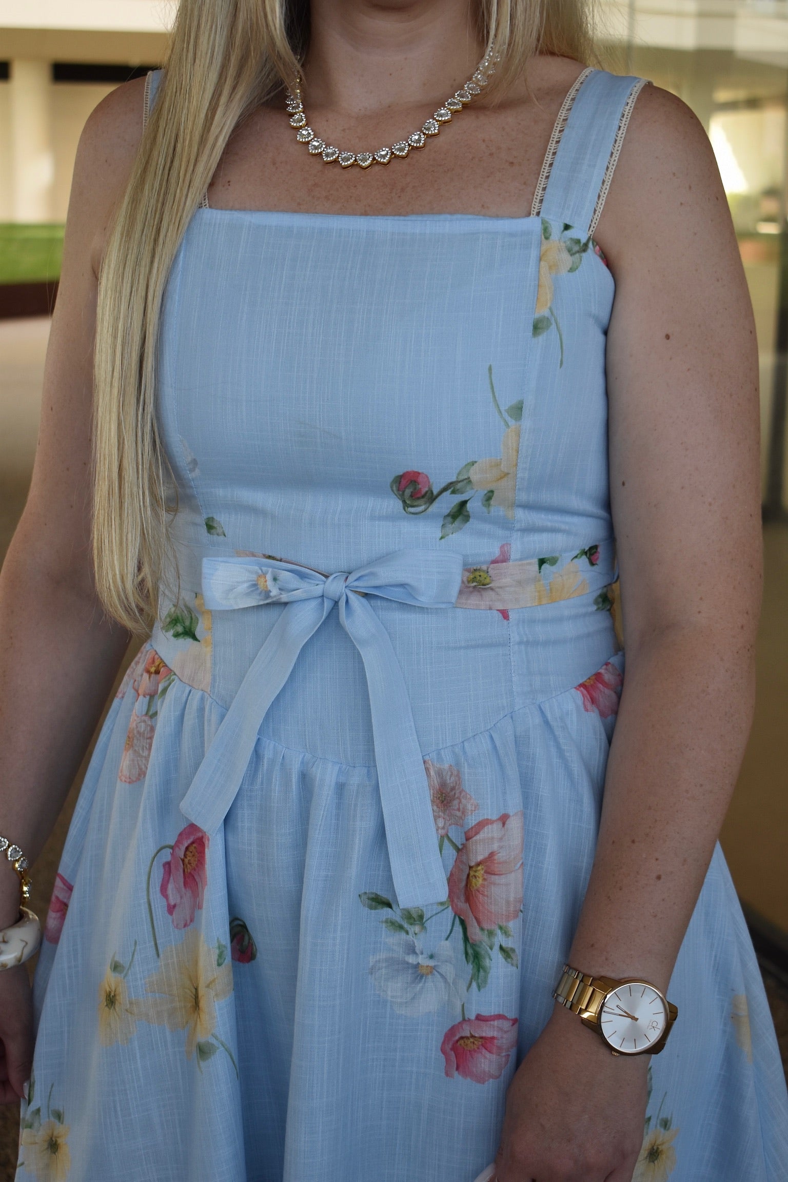 Vestido azul floral