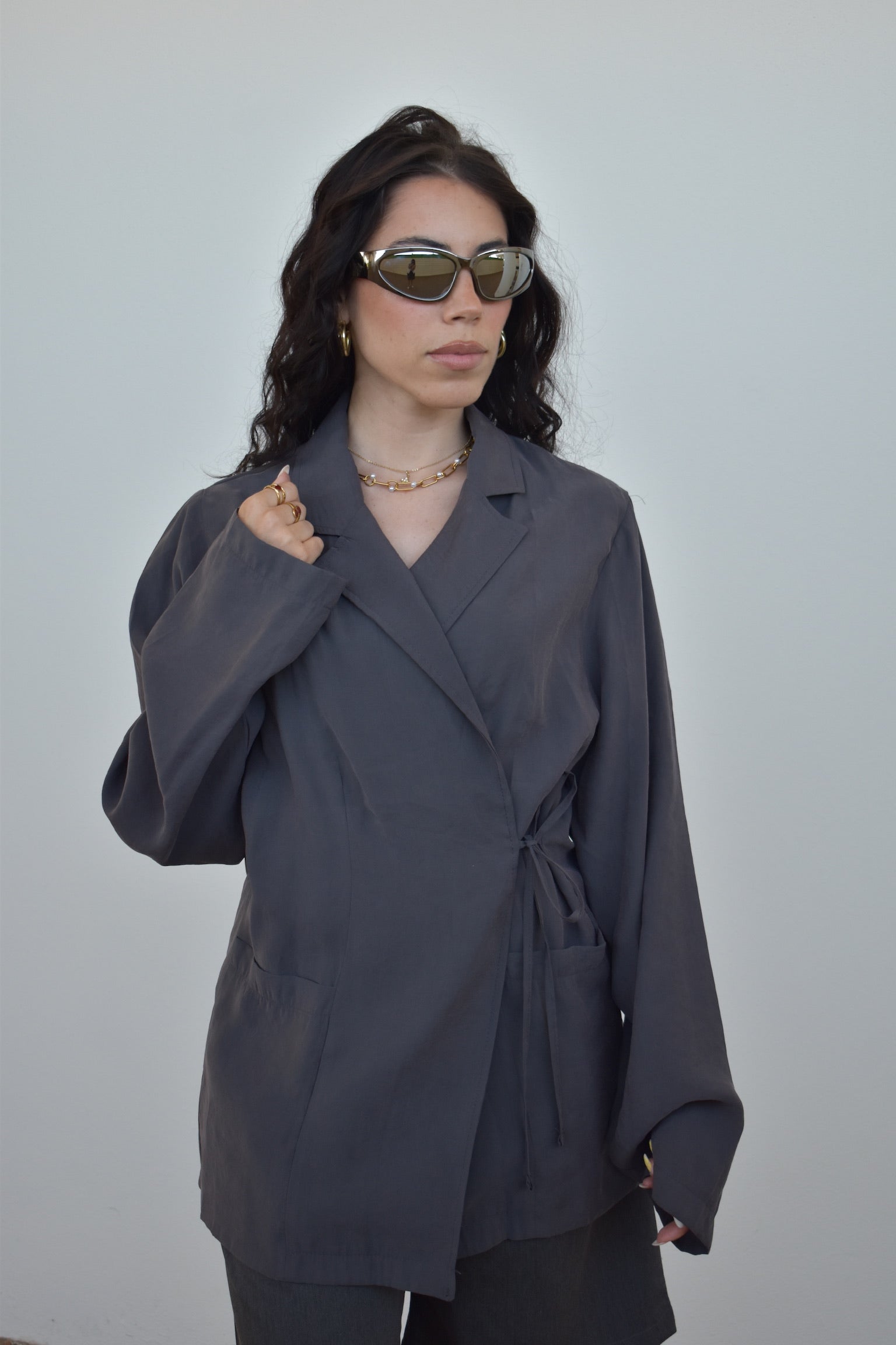 Blazer fino cinza