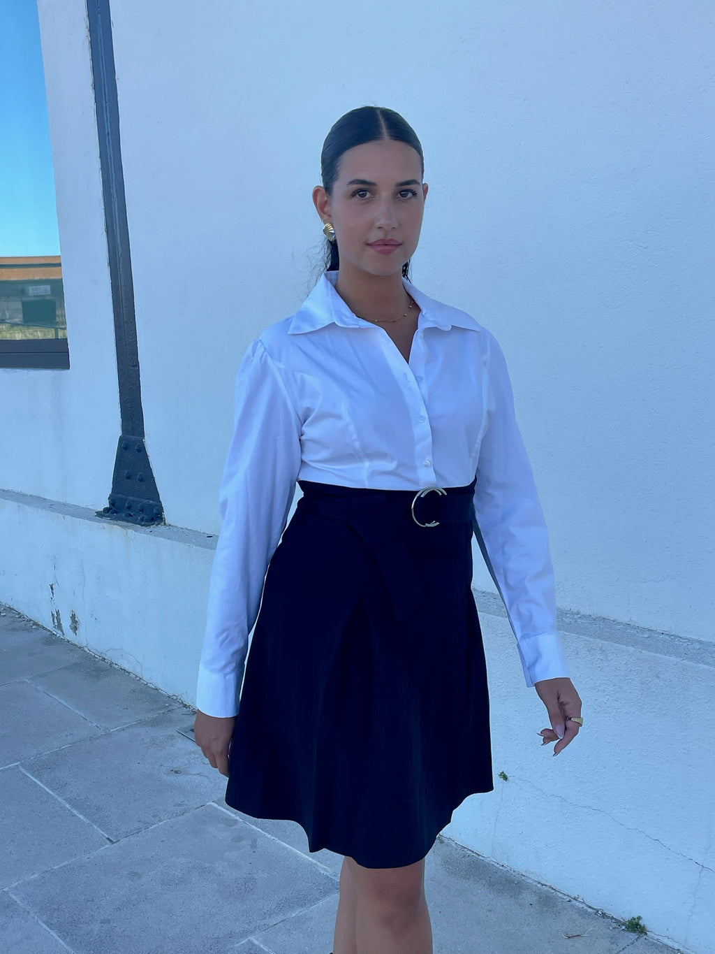 Vestido preto e branco