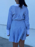 Vestido riscas azul e branco