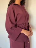 Conjunto bordô pantalona e túnica