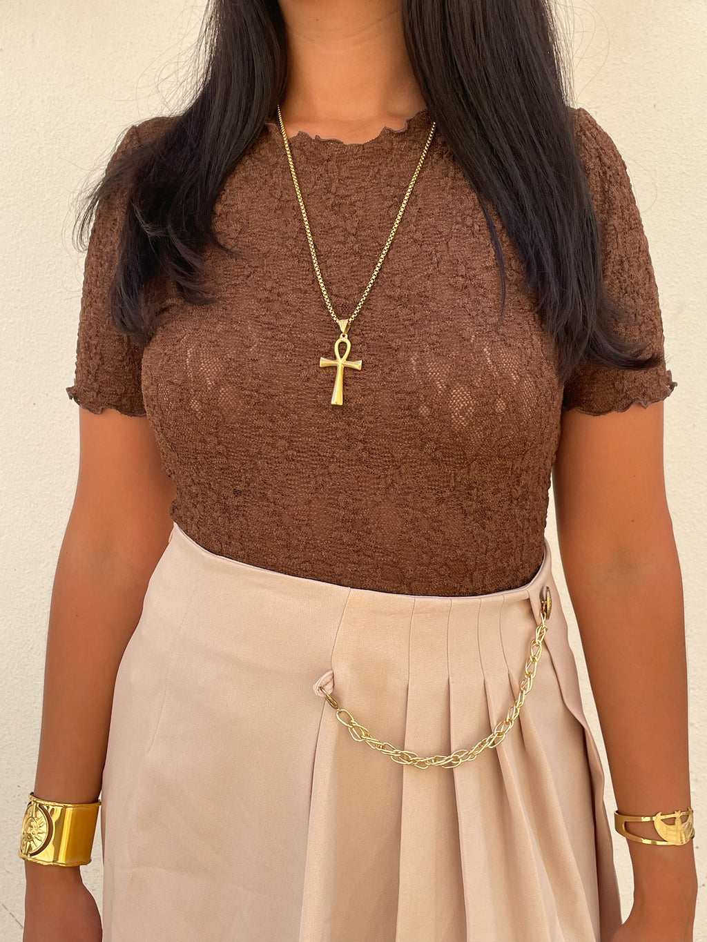 Tshirt renda castanha