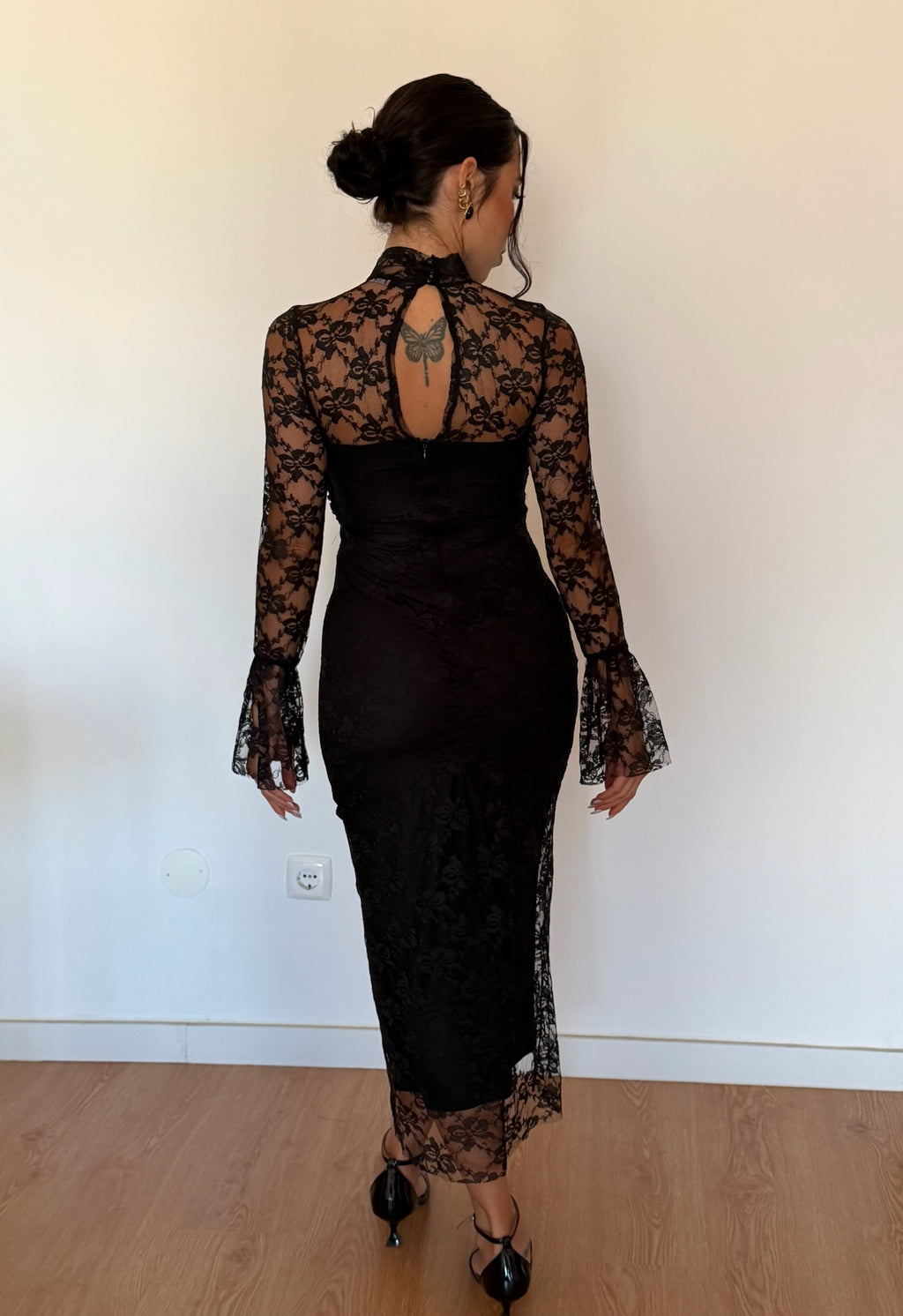 Vestido renda preto