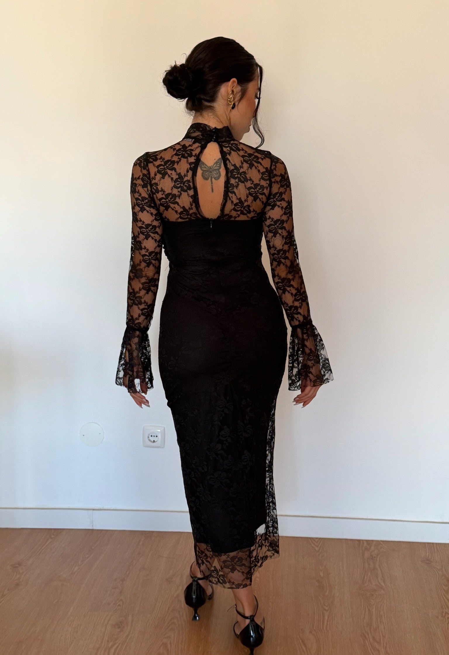 Vestido renda preto
