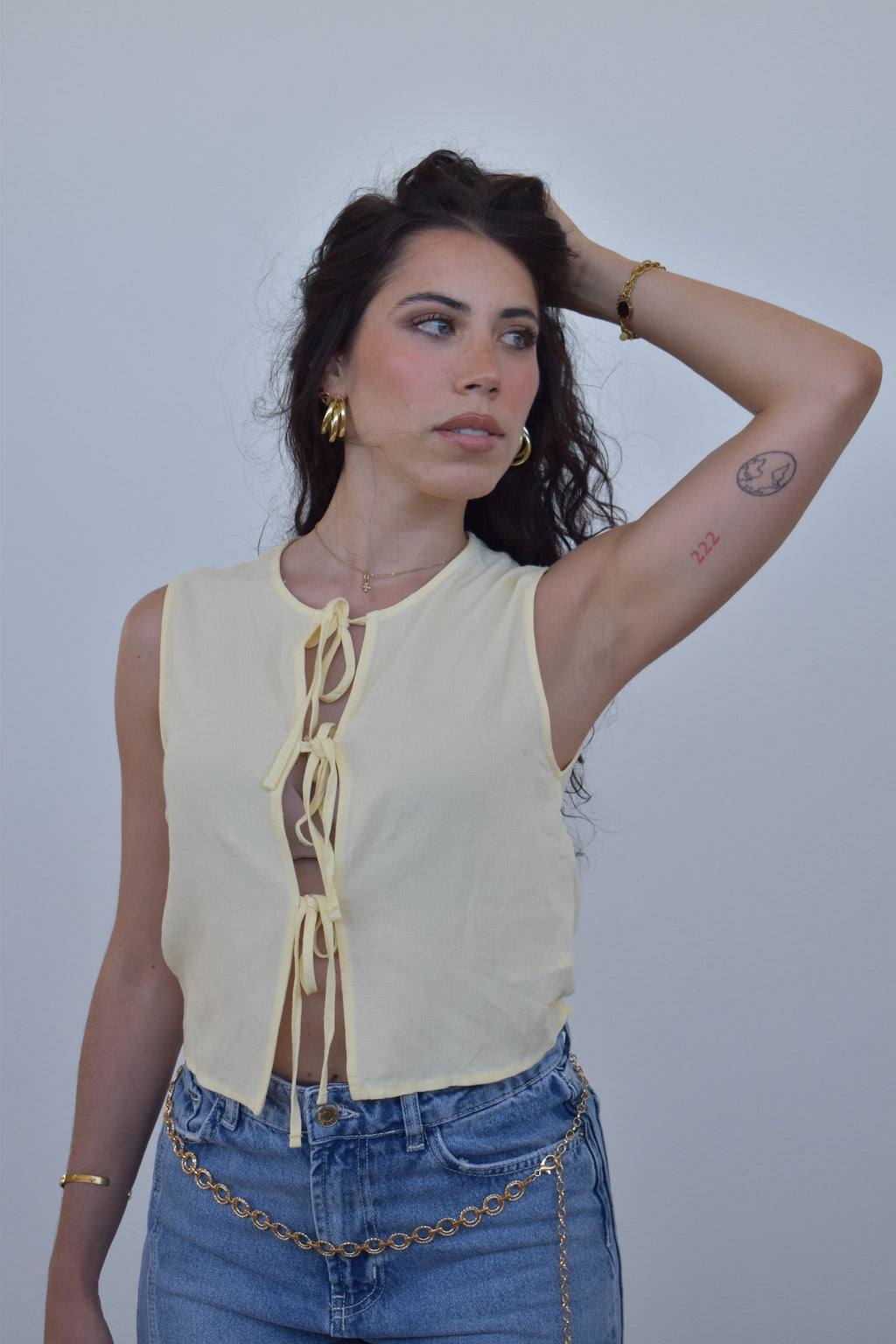Colete linho amarelo