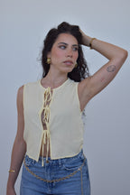 Colete linho amarelo
