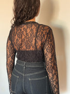Camisa renda com botões