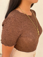 Tshirt renda castanha