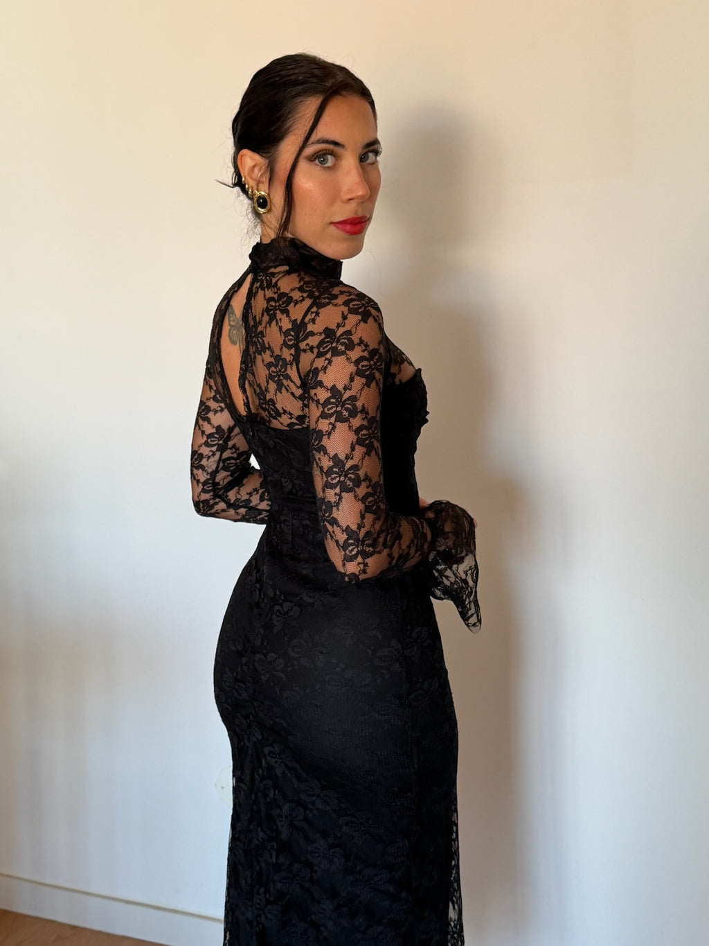 Vestido renda preto