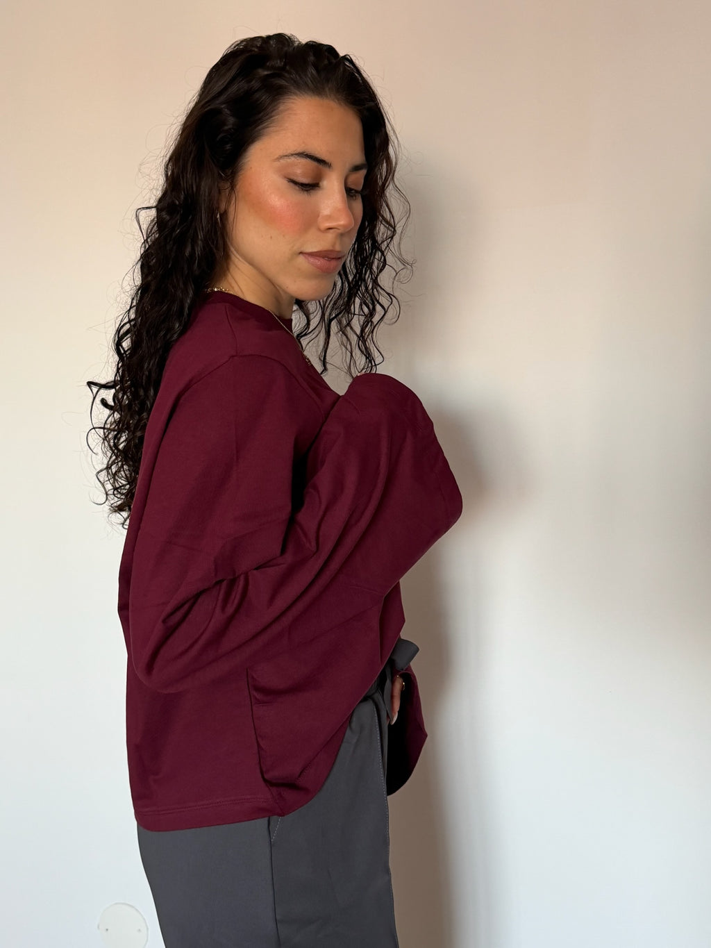 Blusa básica mangas largas