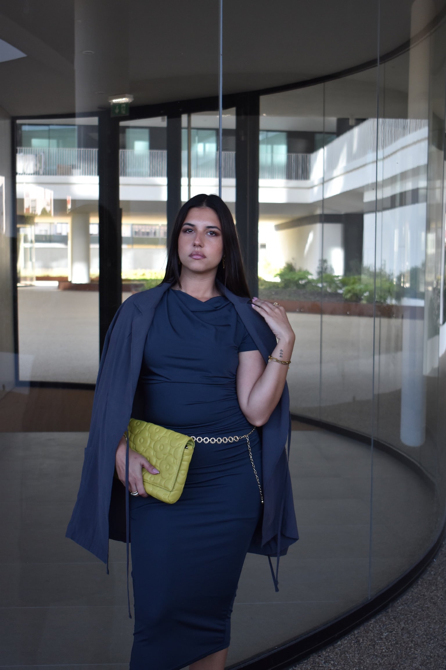Vestido licra cinza